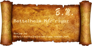 Bettelheim Máriusz névjegykártya